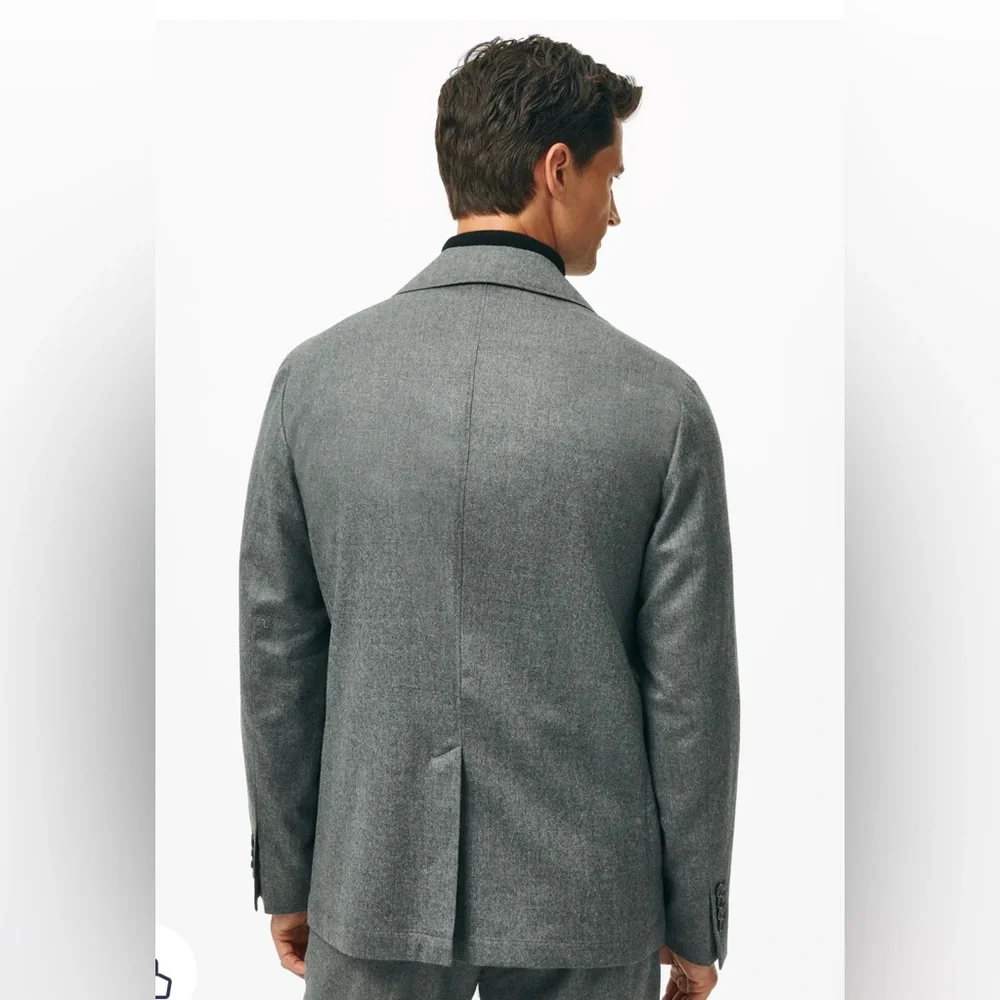Brooks Brothers Tailored Shirt Jacket in Wool Flannel gray 42r